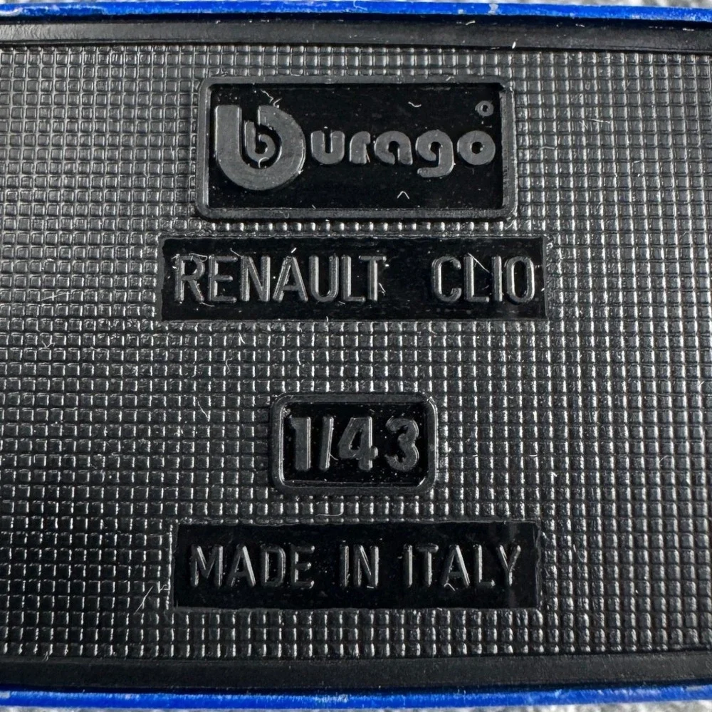 Vintage Burago Renault Clio 1/43 Blue Whirlpool Racing Diecast Car Made in Italy